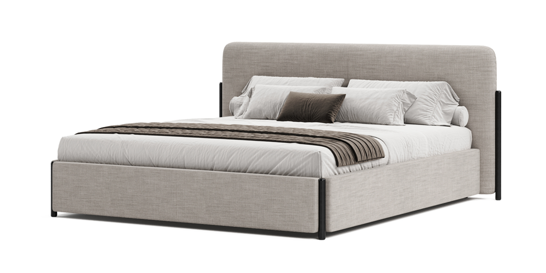 Photo - Slavia Wood 160x200 bed with a niche for linen