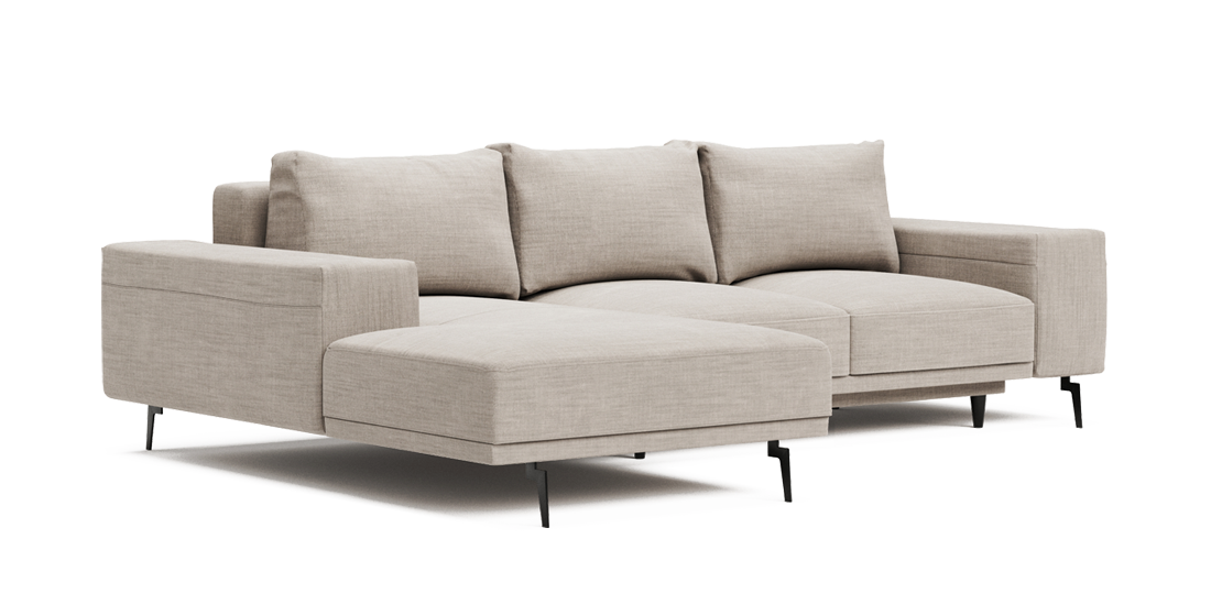 Photo - Liri L-shape sofa-bed with shelf