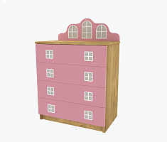 Photo №2 - Chest of drawers for children Amsterdam Pink Ak-01