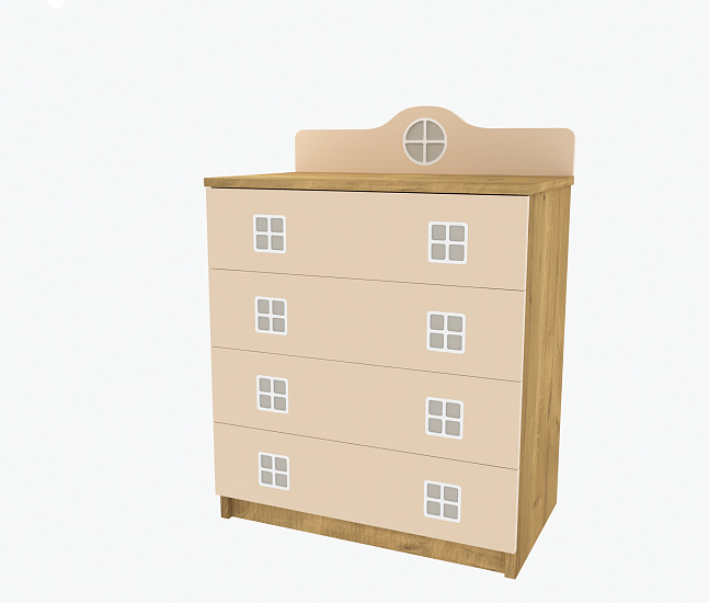 Photo - Chest of drawers for children Amsterdam Orange Ak-01